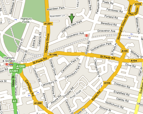 Highbury New Park map: Islington Property for sale